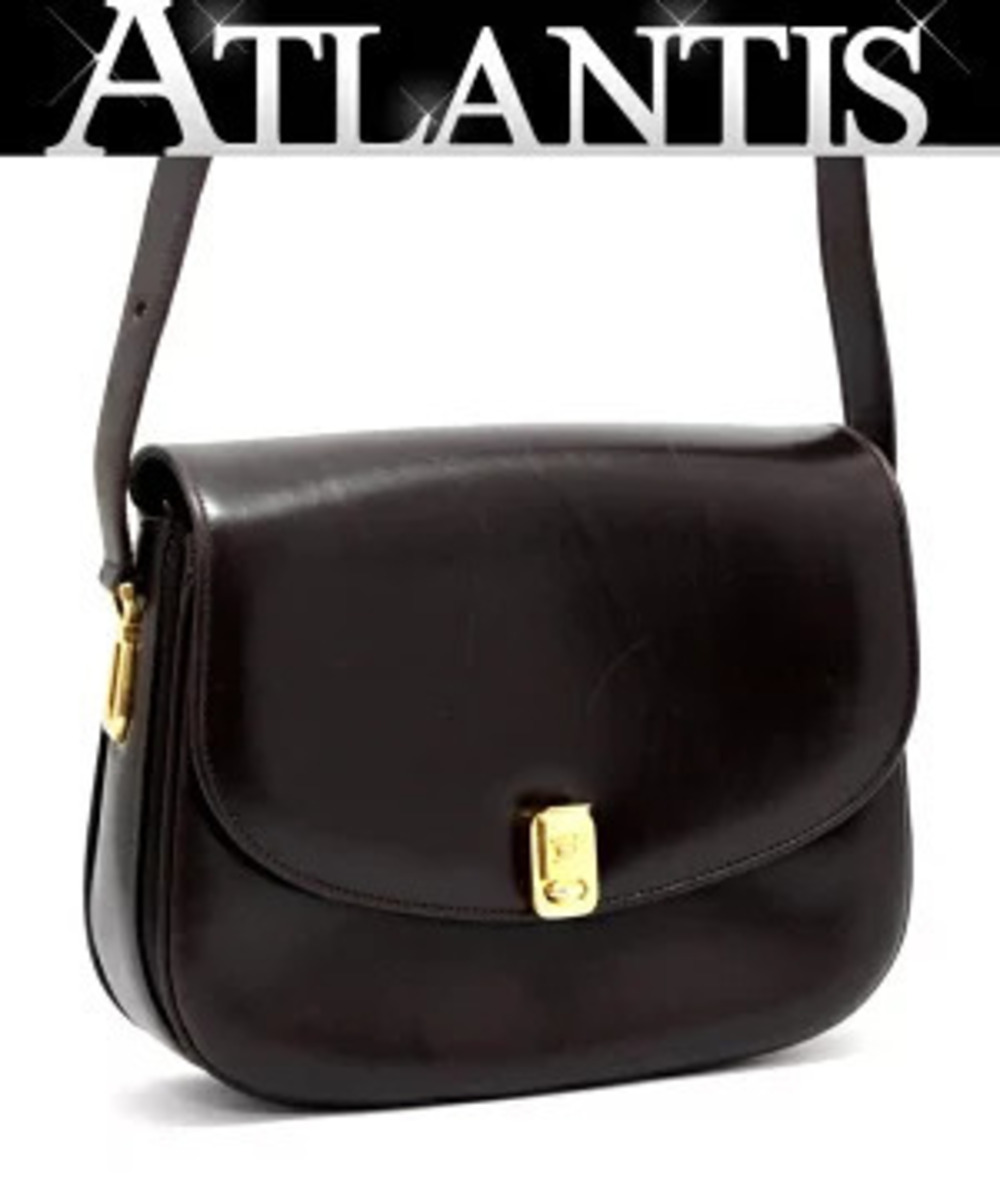 Celine Shoulder Bag Triomphe Leather Brown